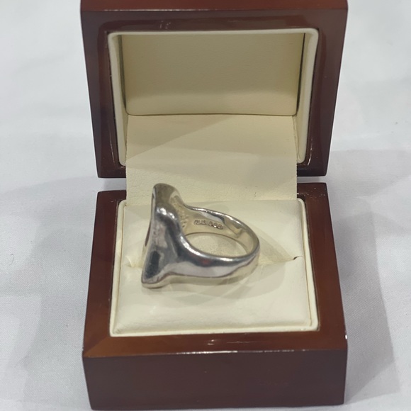 Sculpted Sterling silver rectangular ring - Picture 4 of 4